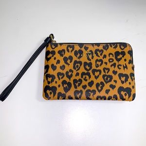 Authentic coach leopard print wristlet.